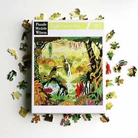 Toucans à la cascade puzzle michèle wilson 80 pièces