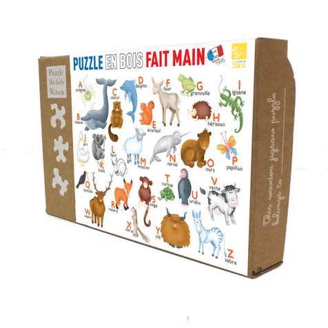Puzzle L'alphabet des animaux michèle wilson 12 pièces