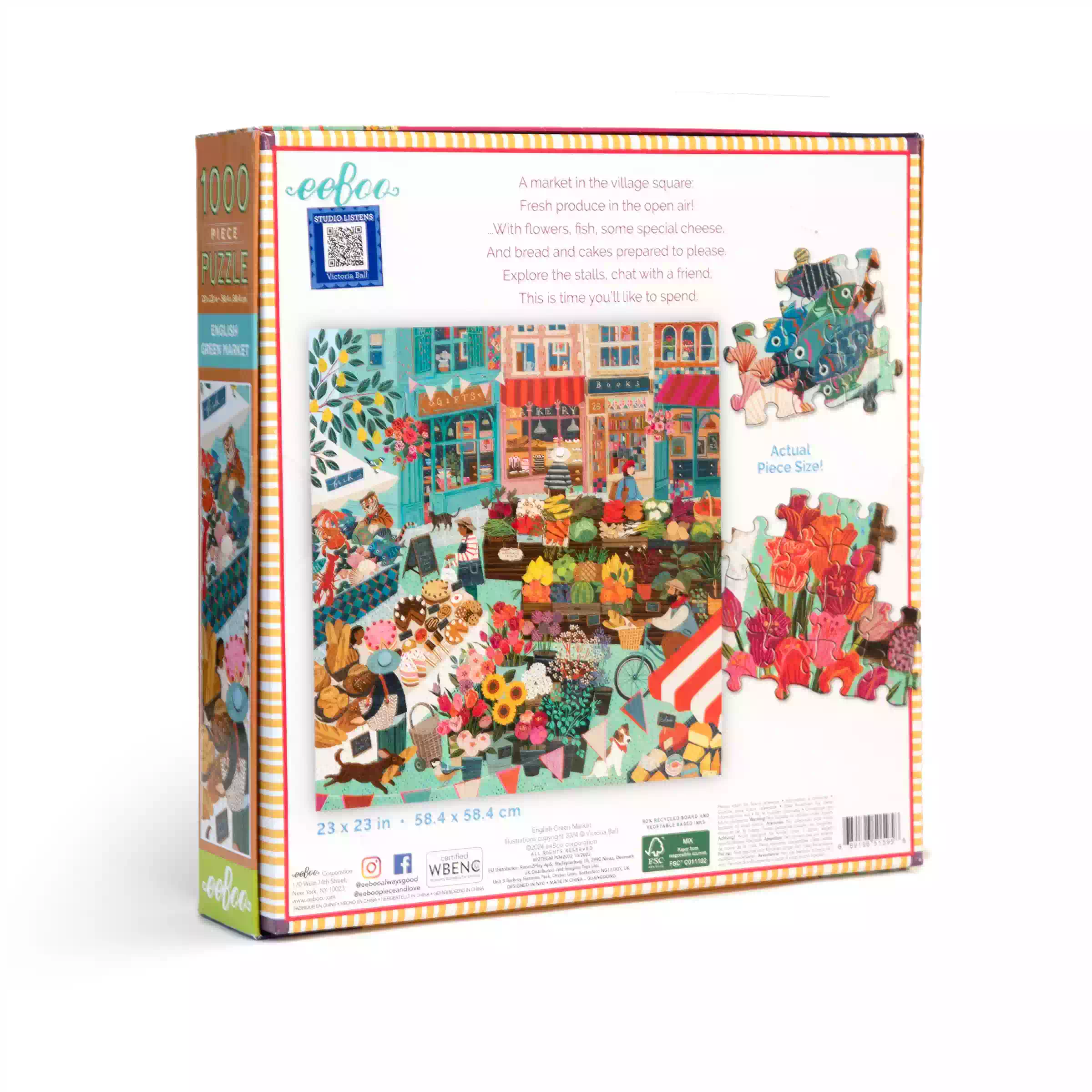 puzzle english green market 1000 pièces eeboo