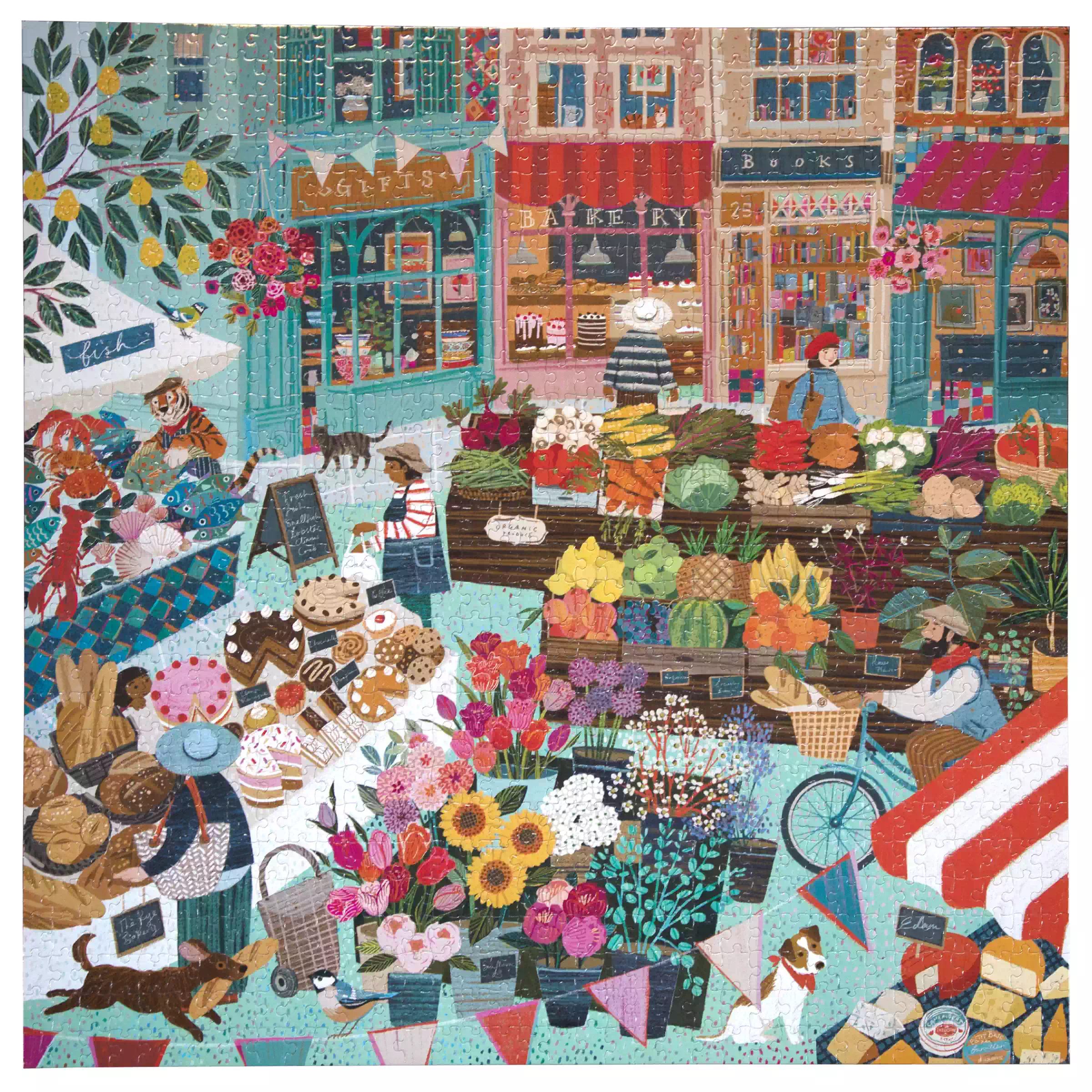 puzzle english green market 1000 pièces eeboo