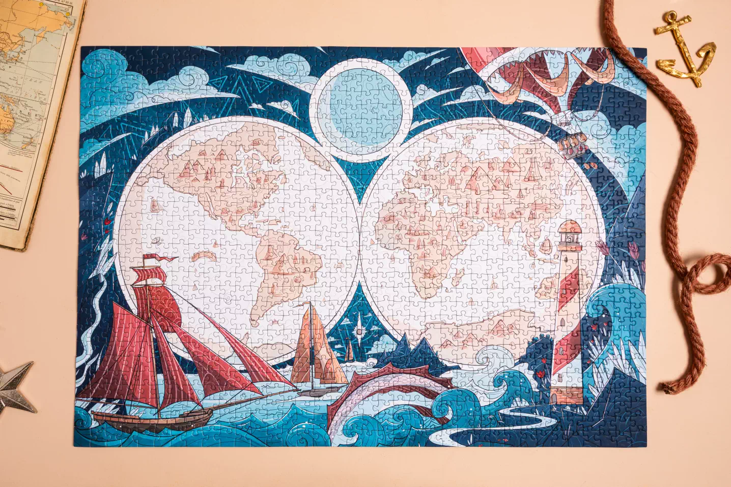 puzzle mappemonde les editions heol 1000 pièces