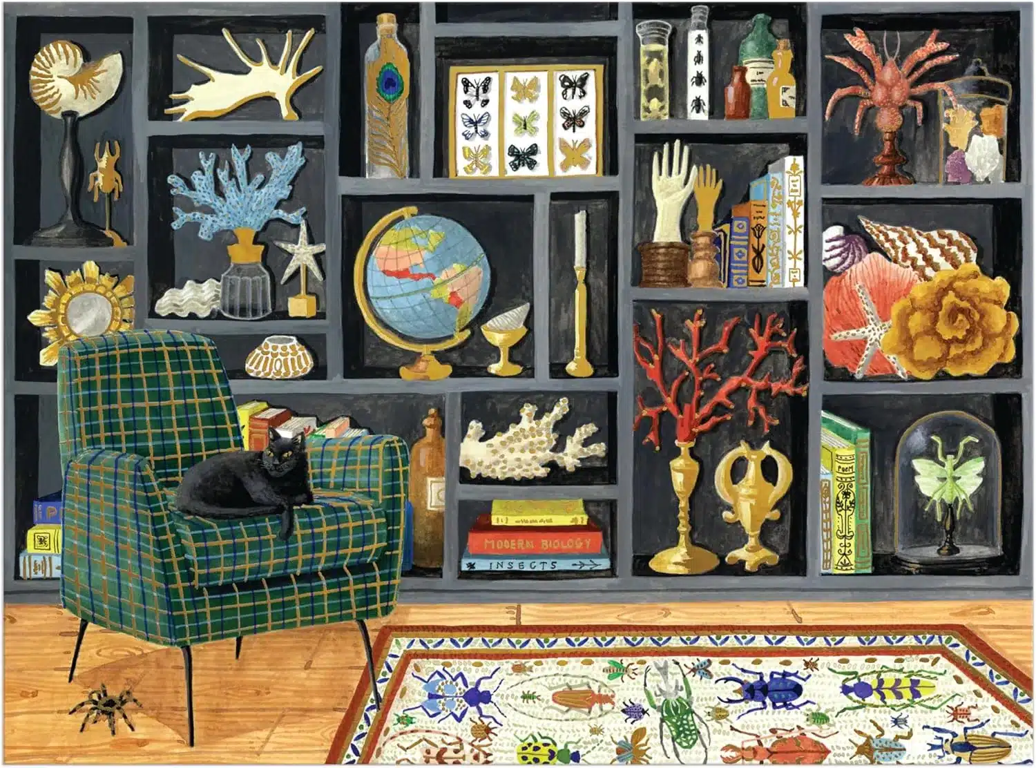 illustration puzzle puzzle Eclectic Treasures de de galison de 1000 pièces, puzzle adulte illustré, puzzle curiosités puzzle trésor