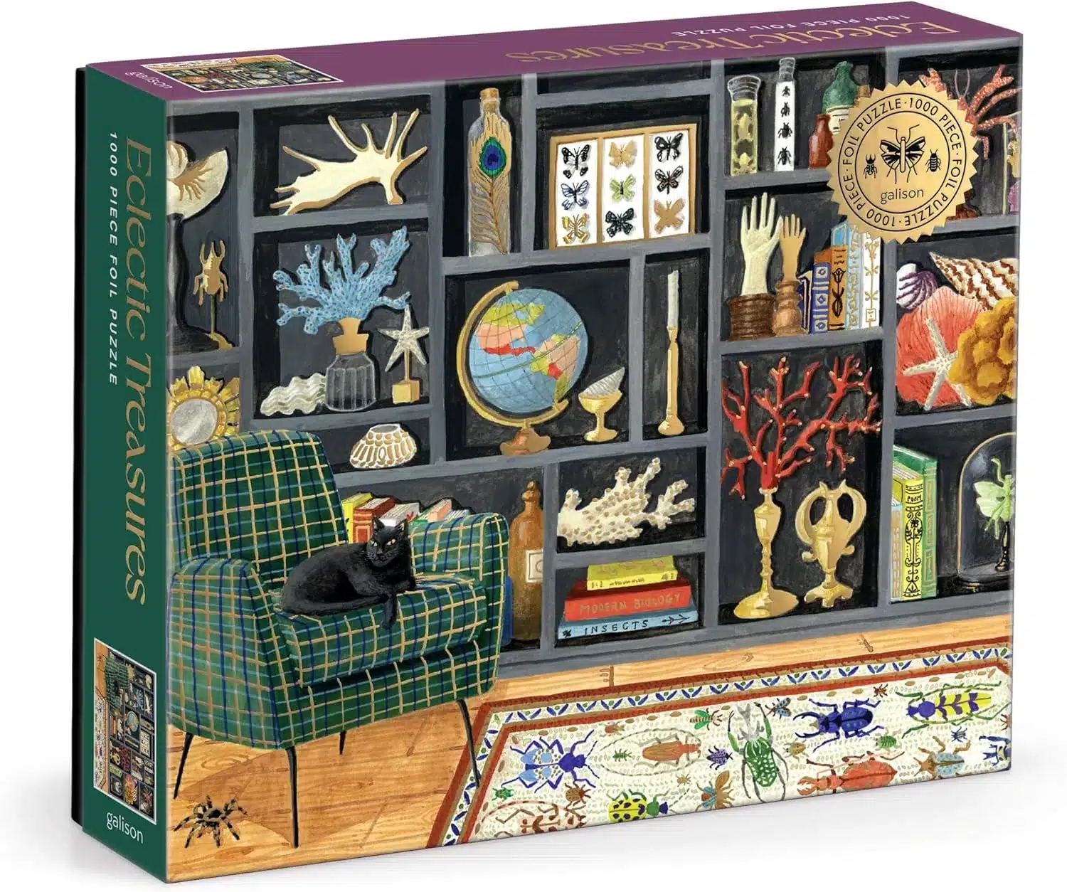 puzzle Eclectic Treasures de de galison de 1000 pièces, puzzle adulte illustré, puzzle curiosités puzzle trésor