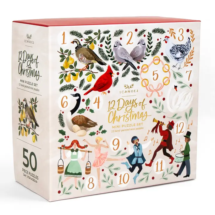 calendrier de l'avent puzzle 12 days of christmas de 1canoe2 de 12x50 pieces