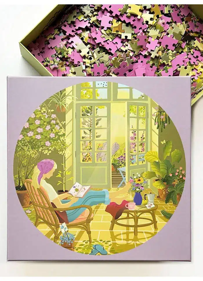 puzzle morning glow de vissevasse de 1000 pièces, puzzle rond