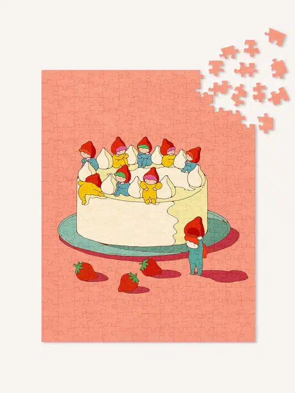puzzle monté du puzzle strawberry cake de the puzzle theory de 300 pièces